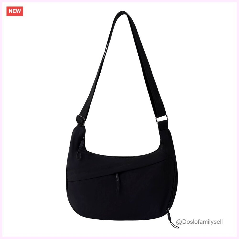 Lightweight Nylon Hobo Crossbody Bag with Multi-Pocket Design